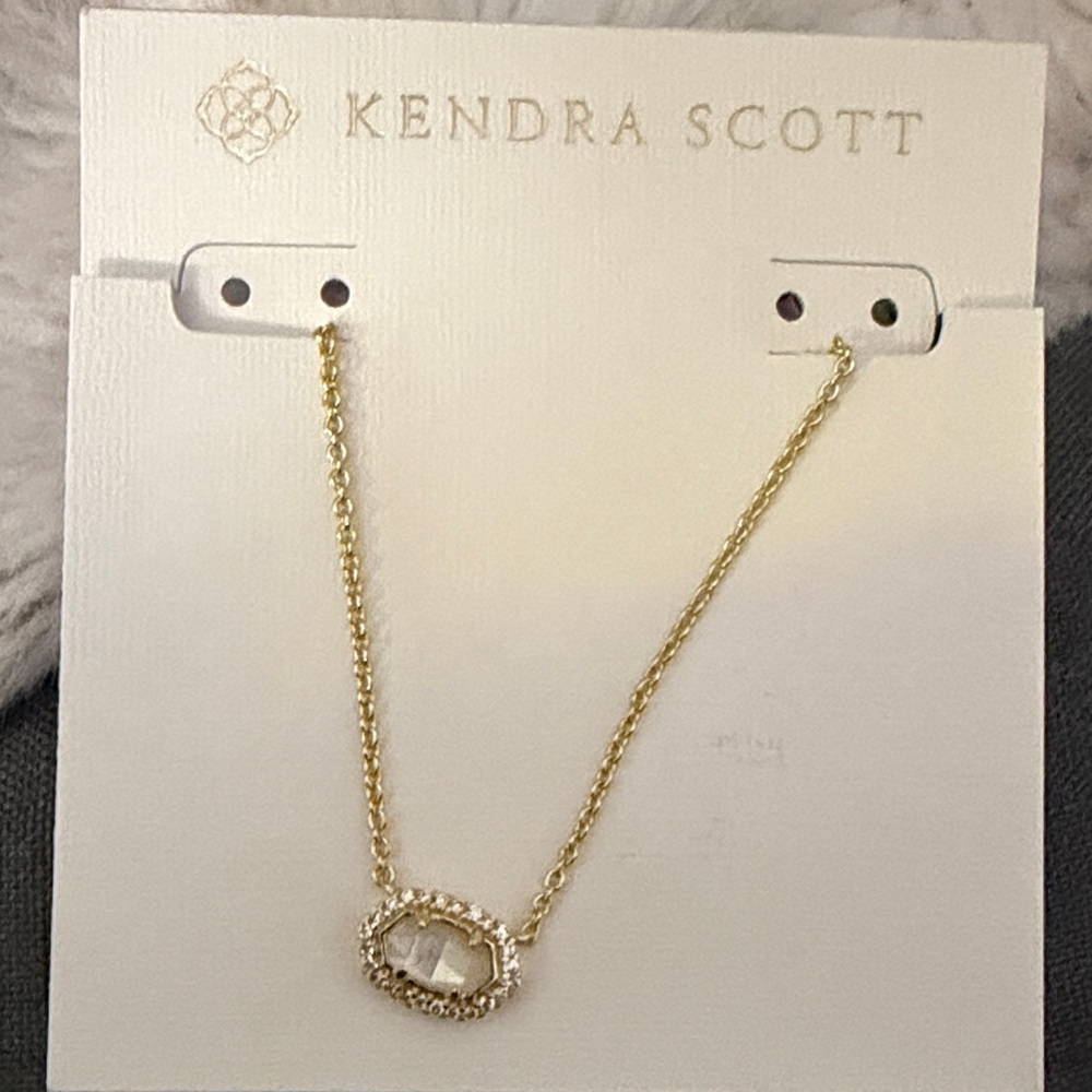 Kendra Scott Gold Necklace with White Accent